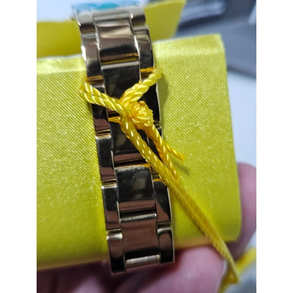 Invicta Wildflower 24537 Women's Gold Tone Blue Flower Dial Quartz Watch W Box